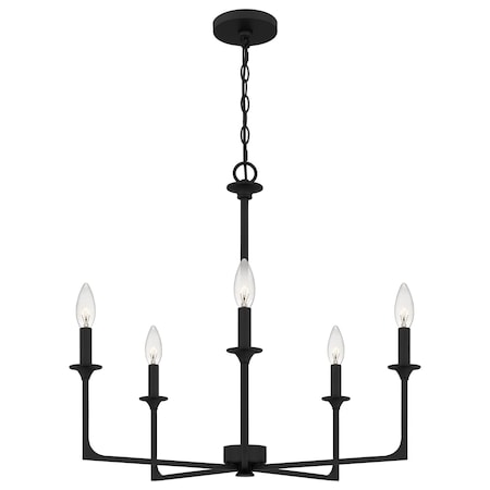 Quoizel Prescott Chandelier 5 Lights Matte Black PRC5026MBK
